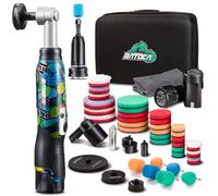 BATOCA S6 Mini Polisseuse sans fil,12V Polissage Voiture Kit,Machine à Polir Rotative&Orbitale pour Détails,1000-5000RPM&4200-21000RPM,25mm/50mm/75mm Disque,Lustrage Cireuse Motos/Bateaux/Phares