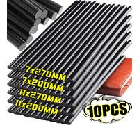 Bâton de colle chaude pour voiture, 1 à 10 pièces, pistolet à colle adhésive thermofusible noir en Silicone pour pistolet chaud 7mm /11mm pour robinets de cuisine, articles de salle de bains 7X200MM