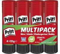 Bâton de colle Pritt, colle sûre et adaptée aux enfants pour l'art et le bricolage, colle forte pour l'école et le bureau, 4x 22 g de bâton Pritt