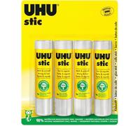 Bâton de colle - UHU - Stic - Sans solvants - Lot de 4 - 21g chacun