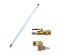 Bâton de nettoyage haute pression pour radiateur - Lance de nettoyage de 60 cm avec joint pivotant à 180° et raccord rapide de 6,35 mm, kit adaptateur en laiton robuste pour voiture, camion et