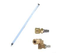 Bâton de nettoyage haute pression pour radiateur - Lance de nettoyage de 60 cm avec joint pivotant à 180° et raccord rapide de 6,35 mm, kit adaptateur en laiton robuste pour voiture, camion et