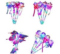 Bâton Magique De Princesse À Main, Baguette Lanterne Led, Accessoires De Scène, Jeu D'été En Plein Air, Jouet Lumineux Brille Dans La Nuit, Faveur Des Filles