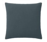 Bâton Rouge Taie d'oreiller 65x65 cm Unie Bleu pétrole Pur - Oeko-Tex - 100% Gaze de Coton Lavé