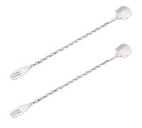 Bâtonnet Mélangeur Argenté en Acier Inoxydable 2 Pièces | Touillette Cocktail, Agitateur Bar, Bâton Simple pour Verre Fin, Outil Essentiel de Mélange
