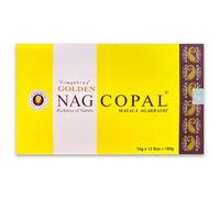 Bâtonnets d'encens à la Copal Vijayshree Golden Nag 180 g (70-90 bâtonnets) - 12 Paquets de 15 g - Aromathérapie - Méditation - Yoga - Emballage écologique