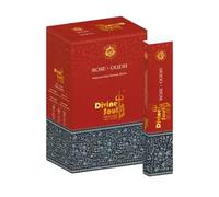 Bâtonnets d'encens Divine Soul Rose + Oudh Masala - 12 x 15 g | Bâtonnets parfumés roulés à la Main avec Autocollant khôl | Aromatique et Relaxant pour la méditation