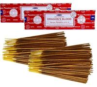 Bâtonnets d'encens Sang de Dragon Satya - 2 Paquets de 100g (Entre 160 et 180 bâtonnets) - Aromathérapie - Méditation - Yoga - Emballage écologique
