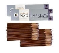 Bâtonnets d'encens Vijayshree Golden Nag Himalaya - 200 g - 10 Paquets de 20 g (140-180 bâtonnets) - Aromathérapie - Méditation - Yoga - Emballage écologique