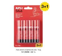 Bâtons de colle - Blanche - 10g - Lot de 4 tubes - Idéal scolaire, loisirs créatifs - Apli