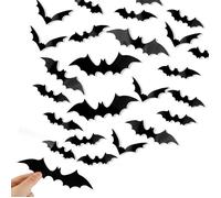 Bats Wall Decor120 Pcs 3D Bat Halloween Decoration Stickers for Home Decor 4 Size Waterproof Black S PROJECTEUR LASER EXTERIEUR NOE