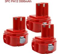 Batterie 12 V 3,5 Ah - Batterie de rechange Ni-MH - compatible avec les modèles PA12/PA1222/1220/1200/1233S - 3 500 mAh - lot de 3