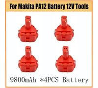 Batterie 12 V pour perceuse-visseuse - PA12 Ni-MH - batterie de rechange 9800 mAh - compatible avec les modèles 1220, 1222, 1235, 1233S et 6271D - lot de 4 pièces