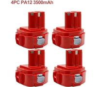 Batterie 12V 3,5Ah - Batterie Ni-MH pour outils - Batterie de remplacement pour les modèles PA12, PA1222, 1220, 1200, 1201, 1233S - Lot de 4