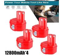 Batterie 14,4V PA14 - Bloc-batterie Ni-MH - Haute capacité de 12,8 Ah - Coffret de 4 pièces - Batterie de remplacement pour perceuses-visseuses 14,4V