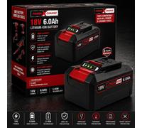 Batterie 18 V 6,0 Ah compatible avec Einhell Power X-Change – Batterie de rechange Li-Ion de type PXBP-600 avec indicateur LED et grande autonomie