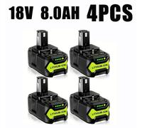 Batterie 18 V - Batterie de rechange Ni-Cd pour outils électriques - Haute capacité 8 000 mAh - Compatible avec les modèles P104/P105/P102/P103 - Lot de 4