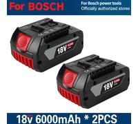 Batterie 18 V pour outils électriques - Lot de 2 batteries de rechange - Li-Ion - 6,0 Ah / 6 000 mAh - Rechargeable - Pour usage professionnel