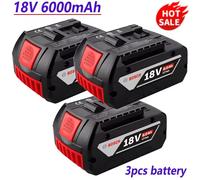 Batterie 18V 100% originale Bosch, batteries de secours 6000mAh, système professionnel sans fil, BAT609 BAT618 GBA18V80 Tool Ba 1pcs 2A charger