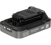 Batterie 18V , 2.5Ah , Indice de Charge , BLACK+DECKER BDL2518S-XJ , Noir