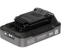 Batterie 18V 2Ah, Indice de Charge, BLACK+DECKER BDL2018S-XJ, Noir