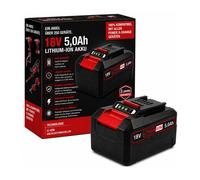 Batterie 18V 5.0Ah compatible avec le système Einhell Power X-Change – Batterie lithium-ion haute performance avec indicateur de niveau de charge LED – Batterie de remplacement pour les outils électri