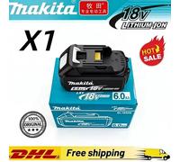 Batterie 18V Makita BL1860 6AH 100% originale, outils électriques Li-ion, remplacement LXT BL1850 BL1840 pour tournevis 18V avec BMS 18V 6.0Ah X1 - DTW285 X1