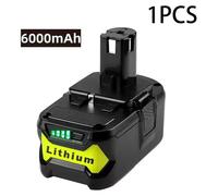 Batterie 18V One+ - Batterie de remplacement Li-ion - 6,0Ah 6000mAh - Compatible avec les modèles P108, P107, RB18L50, RB18L40, RB18L15 - Compatible avec le chargeur P117 - 1 pièce