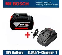 Batterie 18V pour Bosch - Batterie lithium-ion pour outils, avec chargeur - 8000mAh, 8,0Ah - Batterie rechargeable - Pour outils électriques - 1 batterie + 1 chargeur