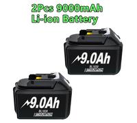 Batterie 18V pour Makita - Batterie de remplacement BL1830, BL1840, BL1850, BL1860 - Lot de 2 - 9000 mAh - Haute capacité - Lithium-ion