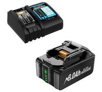 Batterie 18V pour Makita - Batterie de remplacement Li-Ion avec chargeur - 8,0Ah 8000mAh - 1 batterie + chargeur rapide 4A - compatible avec les modèles BL1830, BL1815, BL1860, BL1840