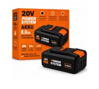Batterie 20 V 8,0 Ah compatible avec le Worx PowerShare WA3648 – Batterie Li-Ion haute performance avec indicateur LED – Batterie de rechange pour les outils électriques Worx 20 V