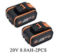 Batterie 20V - Batterie de remplacement Li-Ion - 8,0Ah 8000mAh - Lot de 2 - Compatible avec les outils électriques suivants : WX390, WX176, WX166.4, WX372.1, WX800, WX678