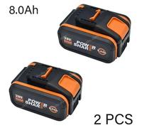 Batterie 20V - Batterie de remplacement Li-Ion WA3553 - 8,0Ah - Lot de 2 - Compatible avec les modèles WX390/WX176/WX166.4 - Adaptée aux modèles WX372.1/WX800 - Noir