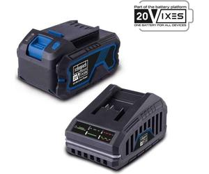 Batterie 4.0Ah 20V Scheppach, Chargeur Inclus, Universelle Gamme 20V IXES, Starter-Kit 4.0 SBSK4.0