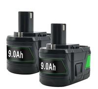 batterie 9000mAh pour outils Ryobi, 18V Li-Ion, option haute capacité , 2 batteries 9,0 Ah