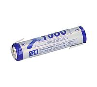 Batterie AAA NiMH 1,2 V 1000 mAh (Micro/HR03) - Avec cosse à souder Z - Rechargeable, faible auto-décharge - Idéal pour les batteries électriques, l'électronique et le modélisme