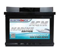 Batterie AGM 80Ah 12V Décharge Profonde Sans Entretien Étanche - Accumulateur Idéal pour Panneaux Solaires, Camping-Car, Voiture, Bateau, Fourgon Aménagé, Systèmes Photovoltaïques, Énergie Solaire,