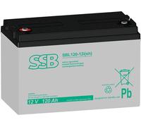 Batterie AGM plomb-calcium 12V 120Ah, modèle SBL120-12i(sh), avec connexion par vis M8