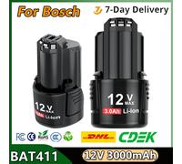 Batterie aste pour outil électrique Bosch, remplacement, BAT411, BAT420, BAT412A, BAT413A, Eddie ion, 3000mAh, 12V 2Pack 3000mAh
