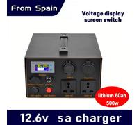 Batterie au Lithium 12v 60ah, Recharge solaire, onduleur 220V 500W, sortie ca pour sacs à dos de Camping mobiles en plein air 500W 60AH LITHIUM