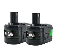Batterie au lithium de rechange, capacité 6000mAh/9000mAh, compatible avec les outils électriques Ryobi ONE+Plus, 2 pièces de batterie 9,0