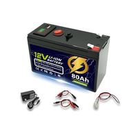 Batterie au Lithium LiFePO4 12 V 60-150 Ah avec BMS intégré for la Recharge Solaire, Les Applications Marines, Le Camping et Les environnements Hors réseau.(12V 80Ah)