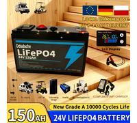 Batterie au lithium LiFePO4 24V 120Ah, plus de 4000 cycles profonds, pour jouets motorisés, scooter, radio, UPS, détecteur de poissons pour kayak, panneau solaire 24V 150Ah-charger X2
