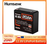 Batterie au lithium LiFePO4 à cycle profond Humsienk 12V 20Ah, batterie rechargeable au phosphate de fer et de lithium pour énergie solaire, éclairage, camping en plein air, véhicules électriques,
