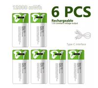 Batterie au Lithium Rechargeable de taille D 1.5V LR20 12000mWh avec câble de chargement de Type C, pour lampe de poche, poêles à gaz et chauffe-eau D1 6B 3 lines