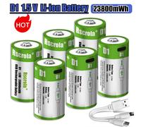 Batterie au Lithium Rechargeable USB, 1.5V, 23800mWh, taille D, cellule LR20 D, pour cuisinière à gaz, chauffe-eau, lampe de poche, Radios 4pcs batteries 2CX1