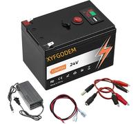 Batterie au phosphate fer et lithium 24 V, 8 Ah, 10 Ah, 12 Ah, batteries de rechange portables pour extérieur avec chargeur USB pour panneaux solaires/applications hors réseau