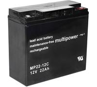 Batterie au plomb 12 V 22 Ah multipower PB-12-22-M5 plomb (AGM) (l x H x P) 181 x 167 x 76 mm raccord à vis M6 résistant aux
