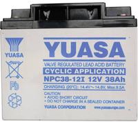 Batterie au plomb 12 V 38 Ah Yuasa NPC38-12 plomb (AGM) (l x H x P) 197 x 170 x 165 mm raccord à vis M5 sans entretien, résistant